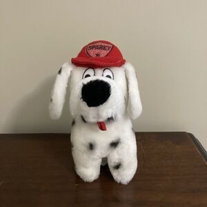 Vintage B.J. Toy Sparky Dalmatian puppy dog 7" Plush stuffed animal Hat